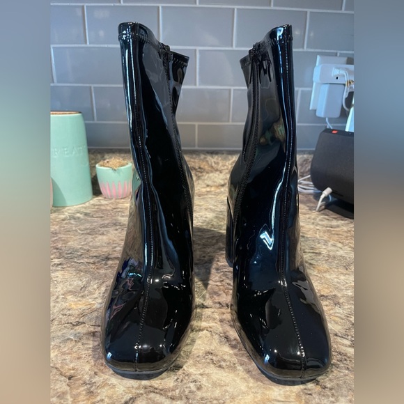 Torrid Black Stretch Patent Bootie - Picture 2 of 5